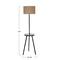 Hello Honey® 63" Natural Scandinavian Wood Table Lamp with Shelf and Linen Shade